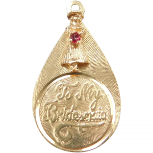 "To My Bridesmaid" 14k Gold Charm