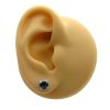 1.218ctw Natural Green-Blue Sapphire & Diamond Halo Stud Earrings 14K ear
