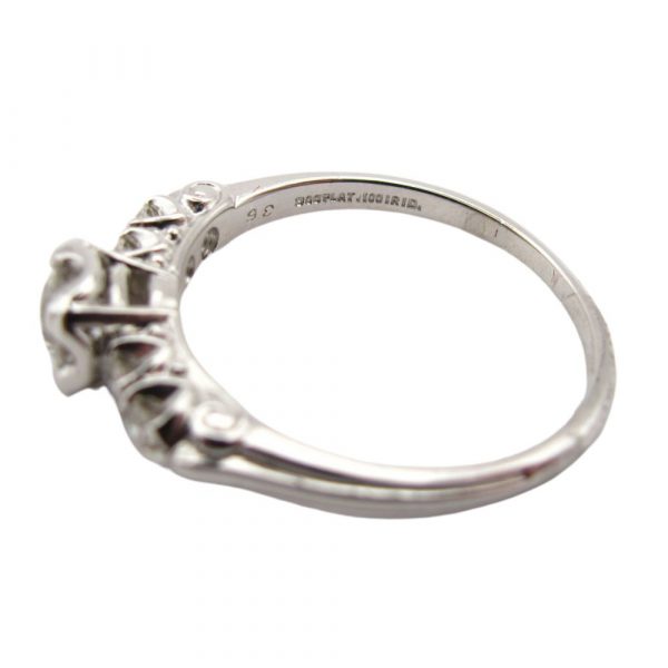 .46ctw Art Deco Engagement Ring Platinum hallmark
