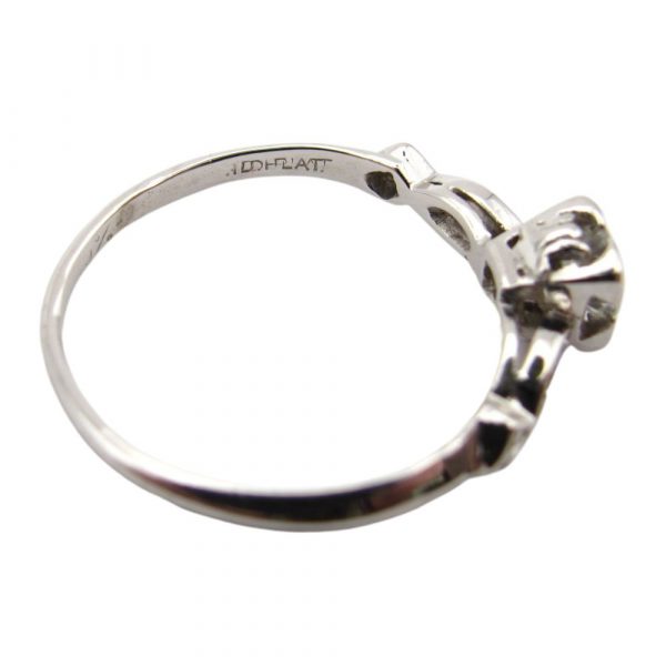Art Deco .50ctw Diamond Engagement Ring Platinum hallmark