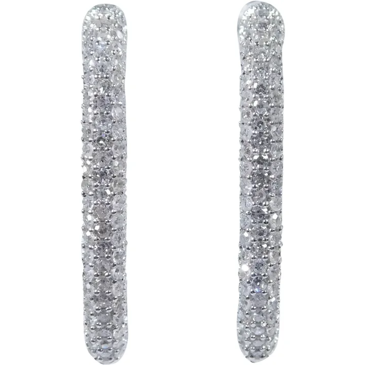 .16ctw Diamond U Hoop Earrings 14K Gold