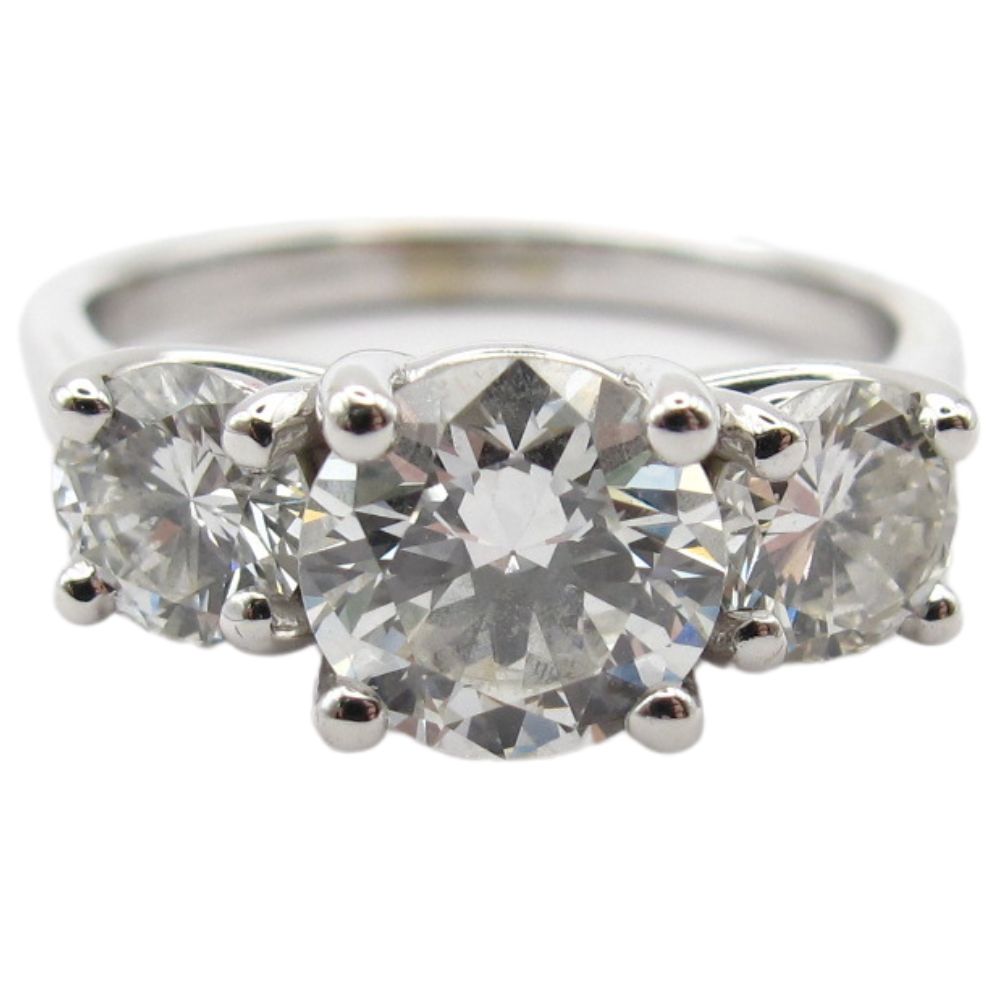 GIA Certified 2.20ctw Diamond Engagement Ring 14K Past Present Future