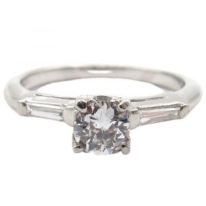 Vintage .55ctw Diamond Engagement Ring Platinum