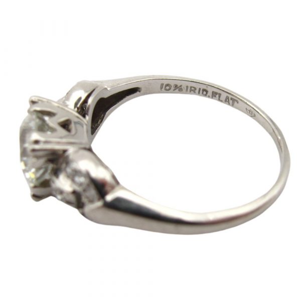 1.26 ctw Art Deco Diamond Engagement Ring in Platinum hallmark