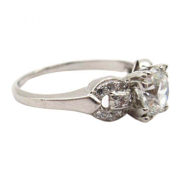 1.26 ctw Art Deco Diamond Engagement Ring in Platinum side