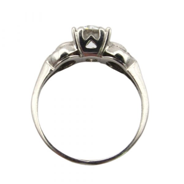 1.26 ctw Art Deco Diamond Engagement Ring in Platinum top