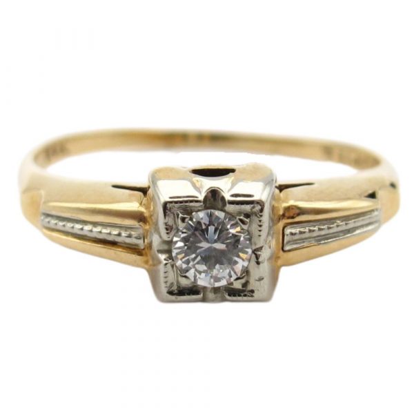.10ct Diamond Promise Ring in 14K Yellow and White Gold