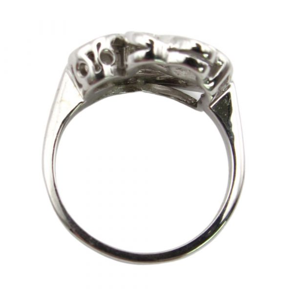 Retro .24 ctw Diamond Ring in 14K White Gold top