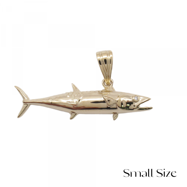 Small Kingfish pendant in 14k gold