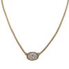 Oval Diamond Solitaire 0.60 ct Stationed Wheat Chain 16