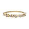 Patterned Yellow Gold Diamond Stack Band