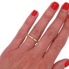 Patterned Yellow Gold Diamond Stack Band Hand