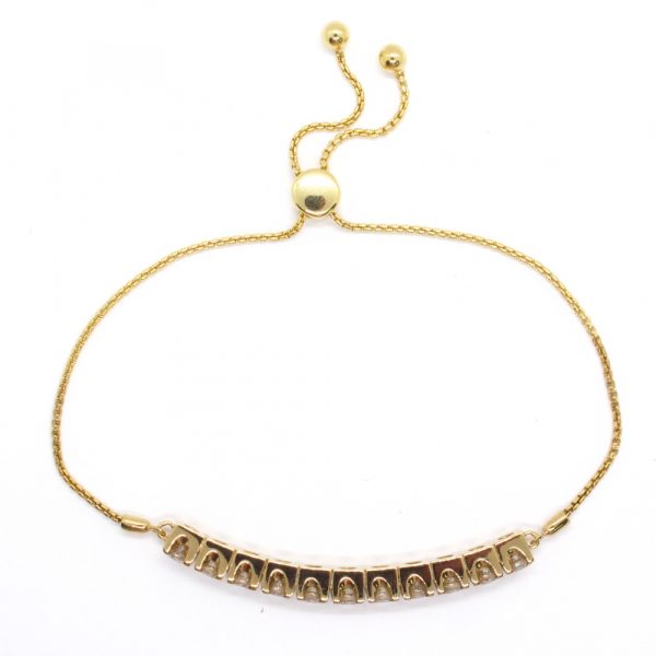 Yellow Gold Bolo Bracelet Adjustable Profile