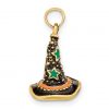 Enameled Halloween Witch Hat Gold Charm Front
