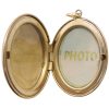 Floral Etched Oval Locket Pendant 14k Yellow Gold Inside