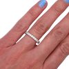 Half Carat Round Diamond Bezel Stack Band White Gold Hand