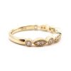 Milgrain Yellow Gold Diamond Stack Band .19 Side