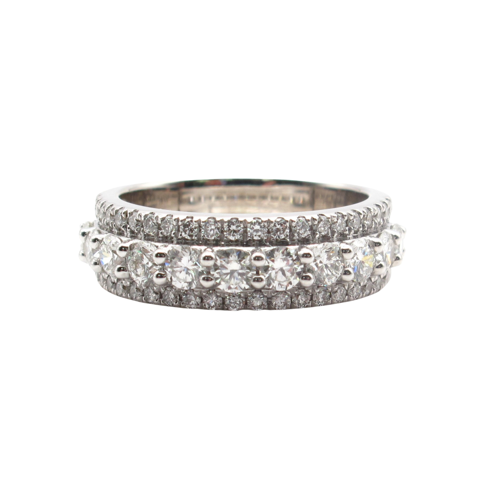 Triple Row Diamond Anniversary Band 1.34 ctw 14 White Gold