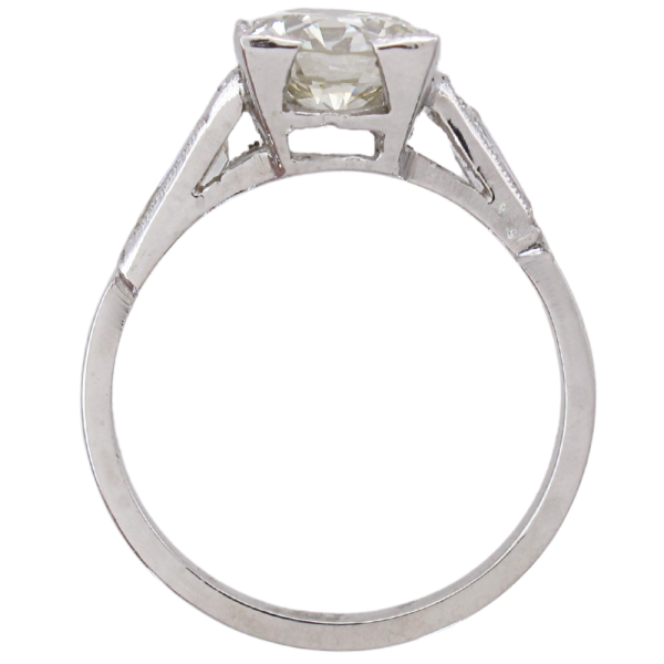1920's 1.43ctw Diamond Art Deco Engagement Ring Platinum GIA profile