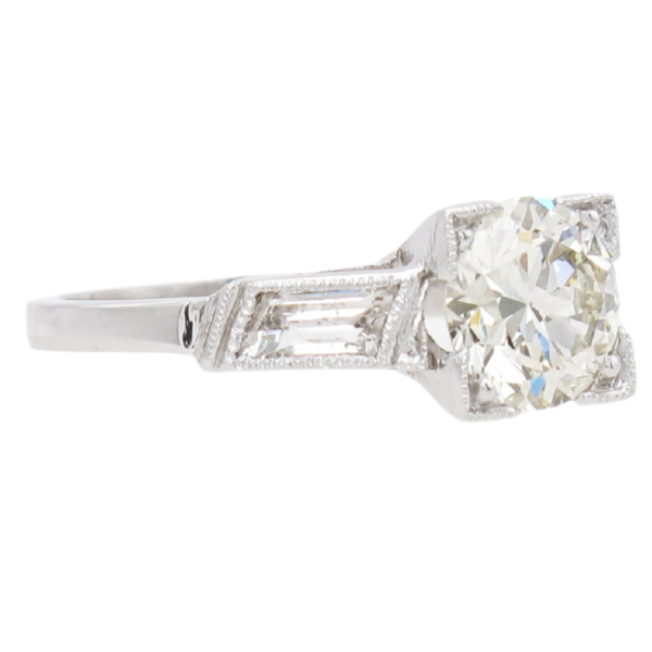 1920's 1.43ctw Diamond Art Deco Engagement Ring Platinum GIA side