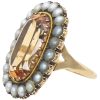 8.38ctw Imperial Topaz Edwardian Ring 14K GIA Angled view