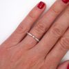 Diamond Milgrain Scallop Stack Band White Gold Worn