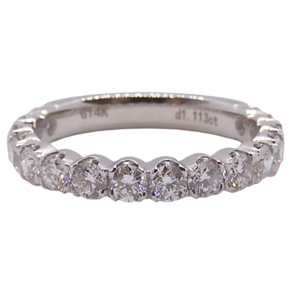 Round Diamond Wedding Band Stack Ring 1.113 ctw 14k White Gold