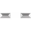 White Gold Geometric Stud Earring Front