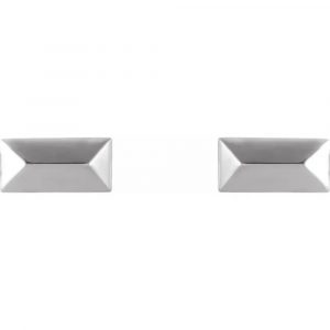White Gold Geometric Stud Earring Front