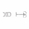 White Gold Petite XO Stud Earrings