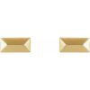 Yellow Gold Geometric Stud Earring Front