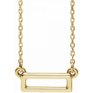 Yellow Gold Rectangle Station Necklace