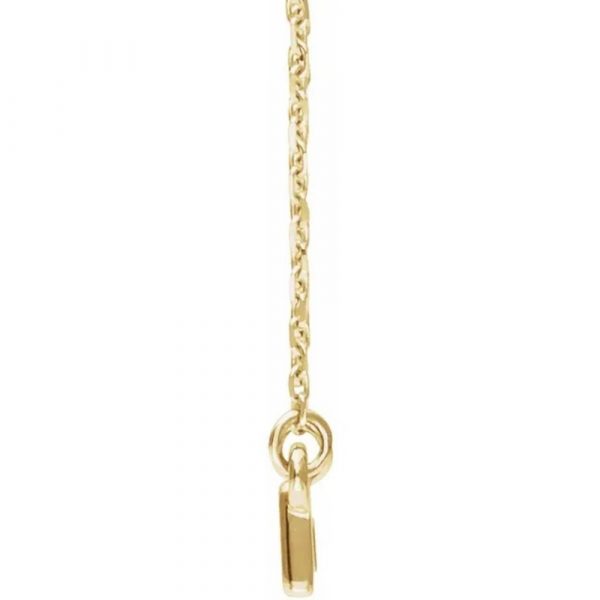 Yellow Gold Rectangle Station Necklace Profile