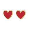 Red heart earrings studs