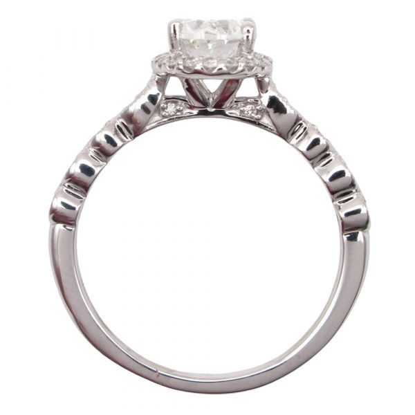 1 Carat Oval Halo Engagement Ring Bohemian Profile