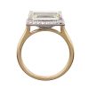 2 carat baguette diamond halo ring profile