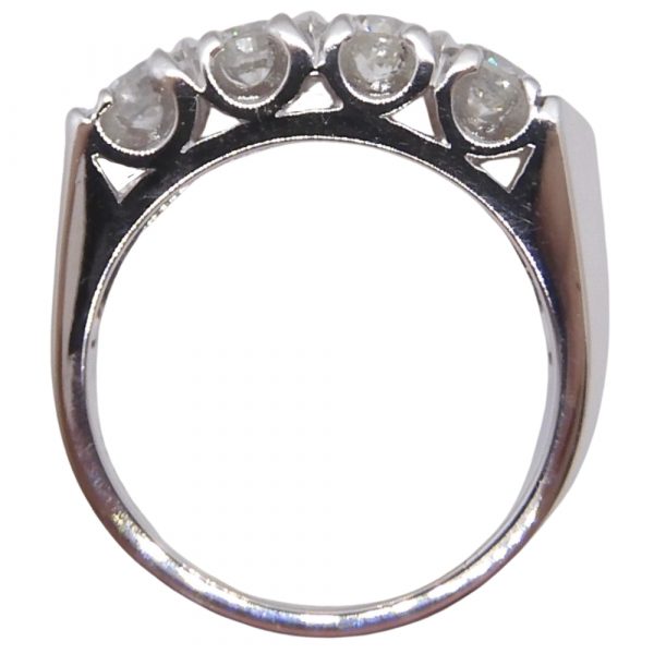 Vintage 0.89 ctw Diamond Anniversary Band Ring 14k White Gold Back