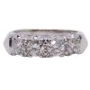 Vintage 0.89 ctw Diamond Anniversary Band Ring 14k White Gold Front