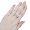 Vintage 0.89 ctw Diamond Anniversary Band Ring 14k White Gold Lifestyle