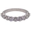 Nine Round Diamond Wedding Band Stack Ring 0.90 ctw 14k White Gold Front