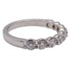 Nine Round Diamond Wedding Band Stack Ring 0.90 ctw 14k White Gold Right Side