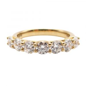 Seven Diamond Anniversary Band Yellow Gold