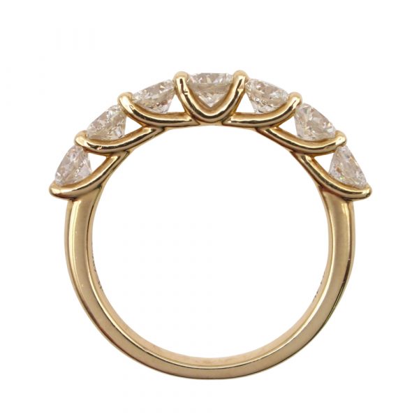 Seven Diamond Anniversary Band Yellow Gold Profile