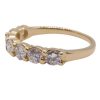 Seven Round Diamond Wedding Band Stack Ring 0.91 ctw 14k Yellow Gold Left Side