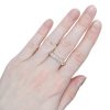 Seven Round Diamond Wedding Band Stack Ring 0.91 ctw 14k Yellow Gold Lifestyle