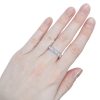 Seven Round Diamond Wedding Band Stack Ring 0.98 ctw 14k White Gold Lifestyle