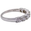 Seven Round Diamond Wedding Band Stack Ring 0.98 ctw 14k White Gold Right Side