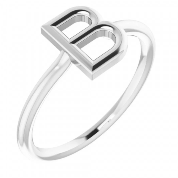 14K Rose Initial Ring B