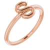 14K Rose Initial Ring S