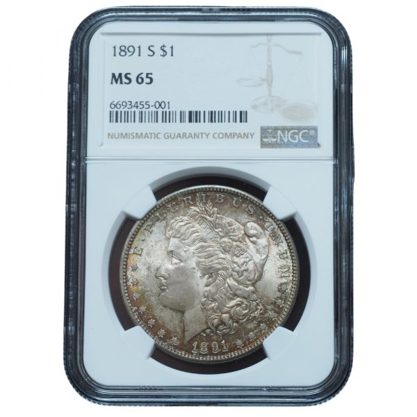 1891 S Morgan Silver Dollar MS65 NGC w/ Beautiful Toning